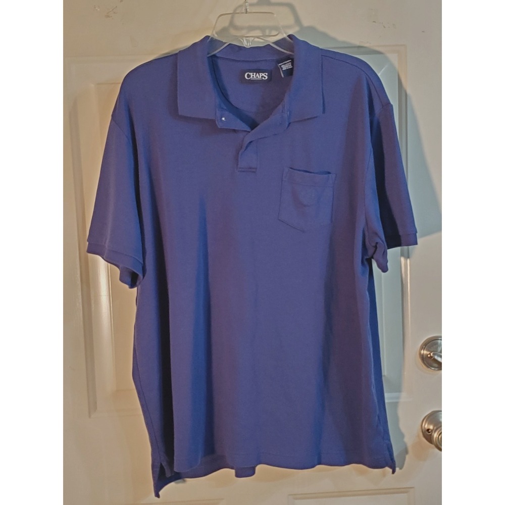 Chaps by Ralph Lauren‎ Polo Shirt Men's Sz  XXL Golf S/S Navy Crest Logo Pocket